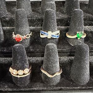 Lot of 5 Elegant Gold and Silver Women's Ring Number 10